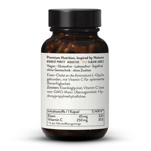 Chelated Iron 45mg Iron Bisglycinate + Vit C