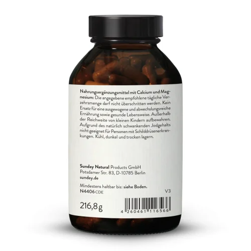 Calcium naturel 400 mg, dosage élevé, en gélules