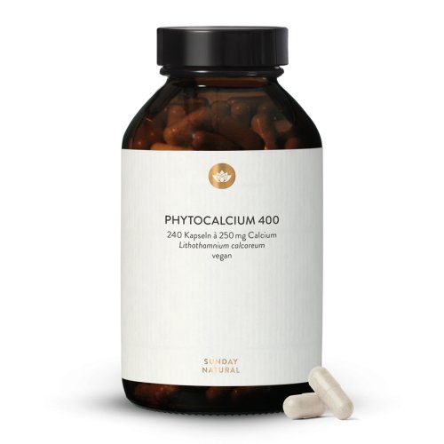 Calcium naturel 400 mg, dosage élevé, en gélules