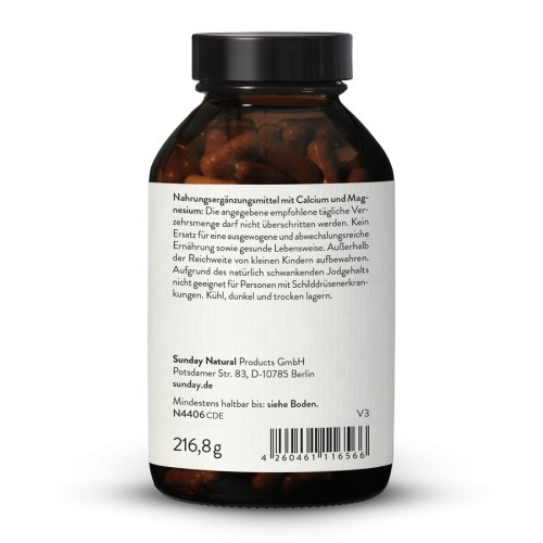 Calcium naturel 400 mg, dosage élevé, en gélules