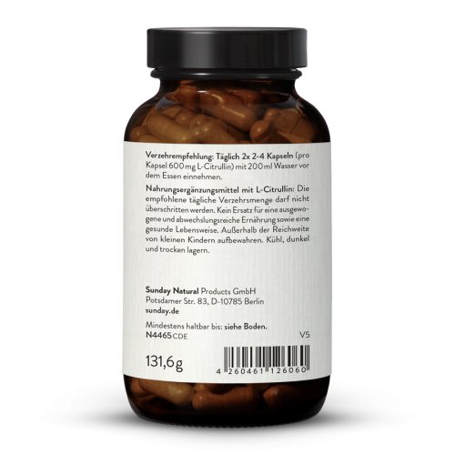 L-Citrullin 600mg Kapseln vegan