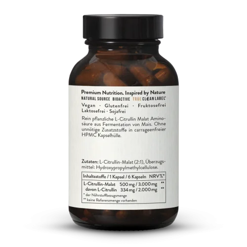 Malate de L-citrulline, 500 glules, issues de la fermentation, vegan