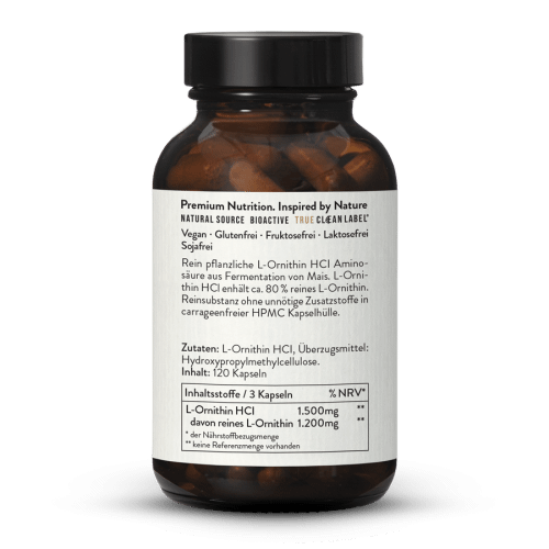 L-Ornithin 500 Kapseln Aus Fermentation, Vegan