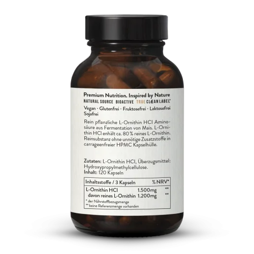 L-Ornithin 500 Kapseln Aus Fermentation, Vegan