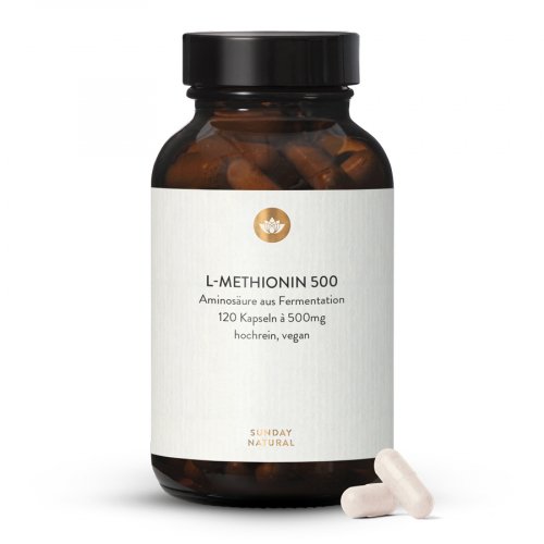L-méthionine, 500 gélules, issues de la fermentation, vegan