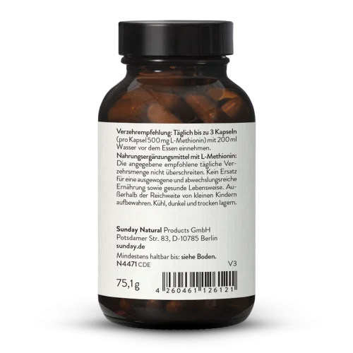 Vegan L-Methionine 500mg Capsules