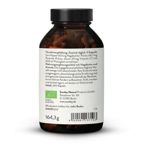 Cynorrhodon bio + vitamine C issue d'acrola bio