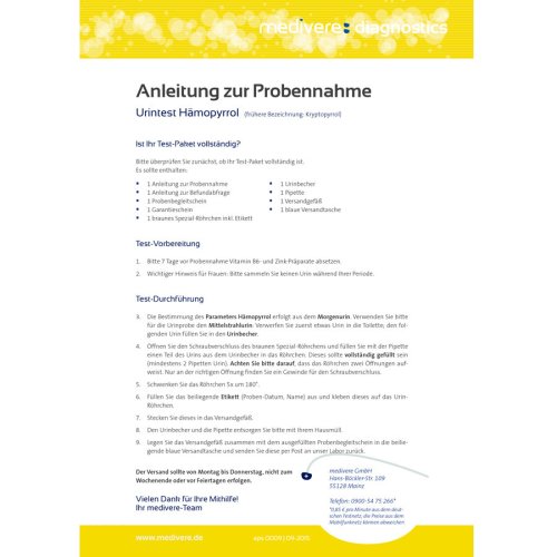Haemopyrroluria Urine Test