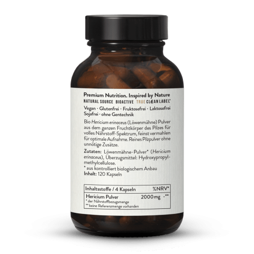 Organic Lion's Mane Hericium erinaceus Powder Capsules
