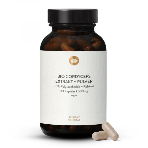 Organic Cordyceps  Powder + Extract  Capsules