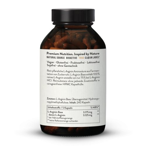 Free-Form L-Arginine Produced by Fermentation Vegan