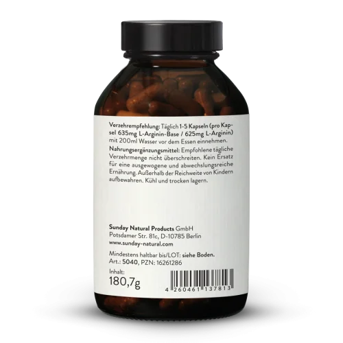 L-Arginin Base Kapseln Aus Fermentation, Vegan