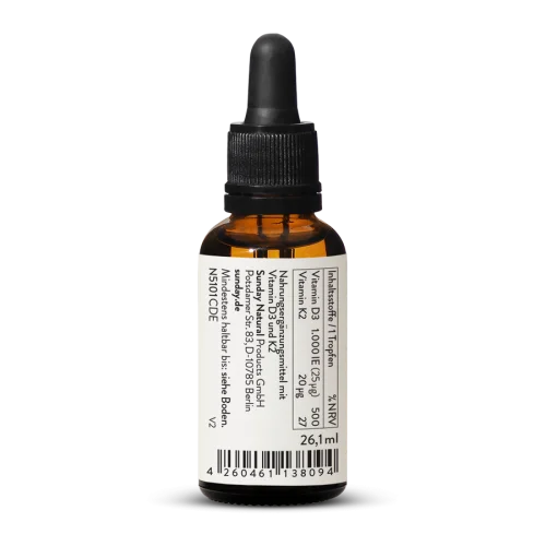 Vitamin D3 + K2 MK7 1.000 IE + 20 g All-Trans 1000 Tropfen