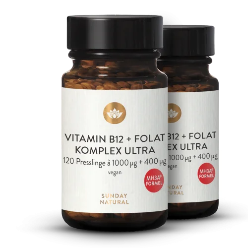 Vitamin B12 MH3A + Folsure (Folat) 1000g + 400g Presslinge