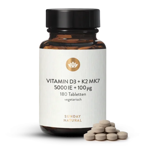 Vitamin D3 5.000IE +100g K2 MK7 Hochdosiert