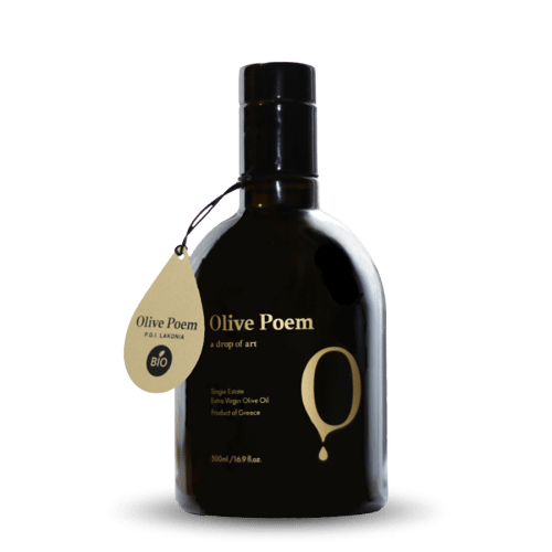 Huile d'olive de Grce  Extra-vierge bio OLIVE POEM - A DROP OF ART
