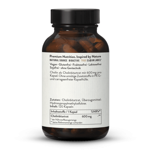 Bitartrate de choline 600 mg en glules