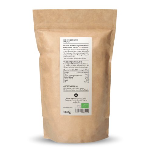 Poudre d'herbe de bl bio