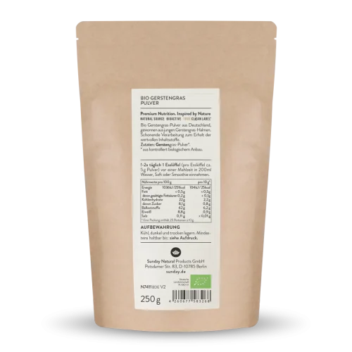 Poudre d'herbe d'orge bio