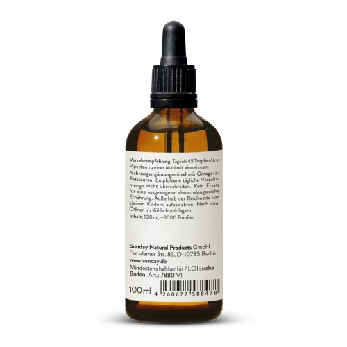 Huile Omga-3, 30 % DHA + 15 % EPA, Vegan