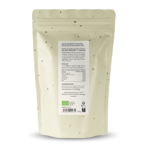 Poudre de maca rouge bio crue