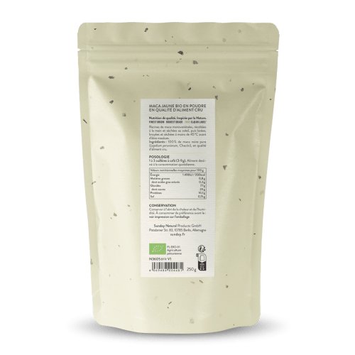 Maca jaune brute, bio, en poudre