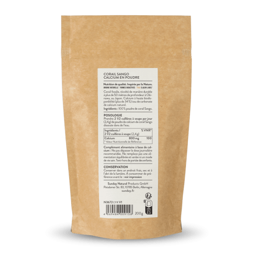 Corail Sango en poudre, 34 % de calcium