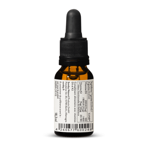 Vitamine D3 + K2 MK7 200 UI + 15 g - Enfants & Bbs