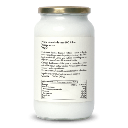 Huile de coco bio extra vierge