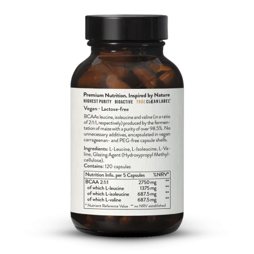 BCAA 2:1:1 kapsler fra fermentering, vegansk