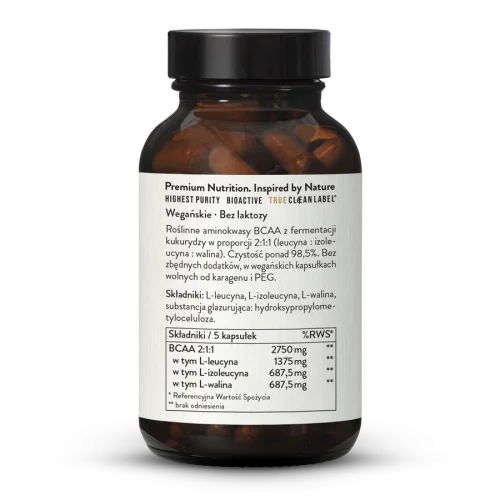 BCAA 2:1:1 Kapsuki z fermentacji, wegaskie