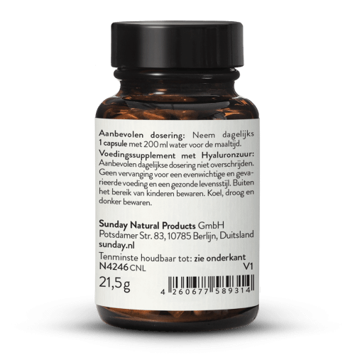 Hyaluronzuur 250 mg Premium vegan, uit fermentatie
