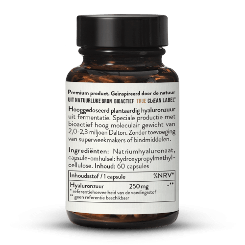 Hyaluronzuur 250 mg Premium vegan, uit fermentatie