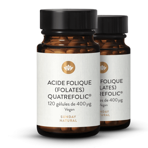 Glules d'acide folique (folate) Quatrefolic 400 g
