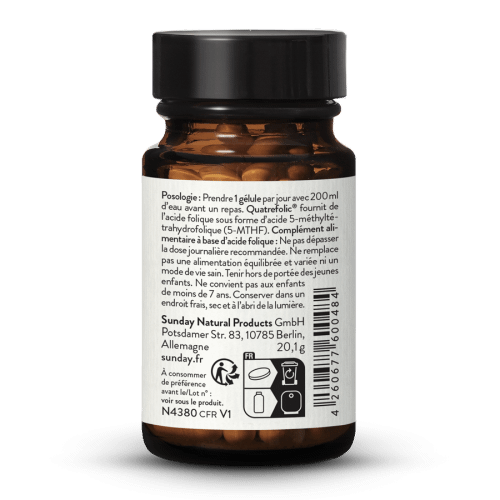 Glules d'acide folique (folate) Quatrefolic 400 g