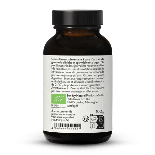 Mlange en poudre de jus d'herbe de bl + orge bio