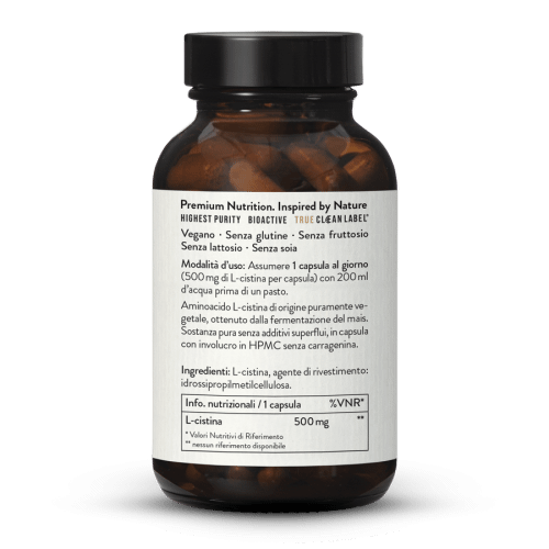L-cistina 500 in capsule da fermentazione, vegana