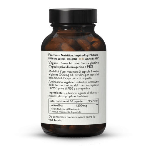 L-citrullina 700 in capsule da fermentazione vegana