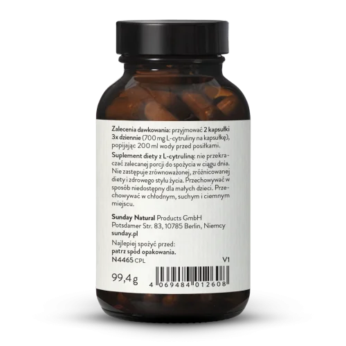 L-cytrulina 700 kapsuki z fermentacji, wegaska