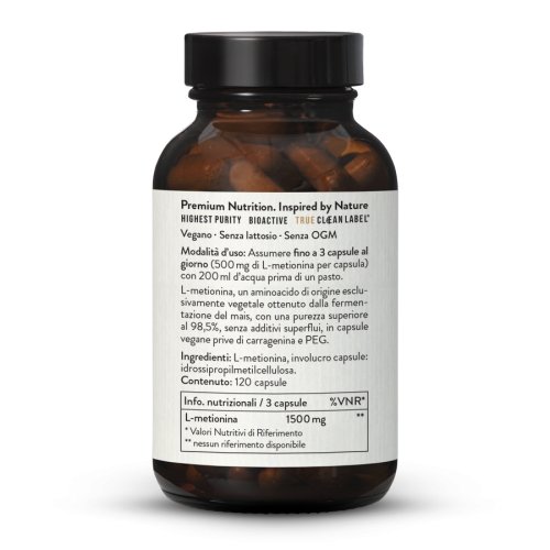 L-metionina 500 in capsule da fermentazione, vegana