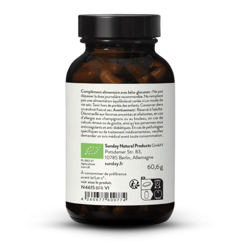 Extrait de chaga bio avec 20 % de bta-glucanes