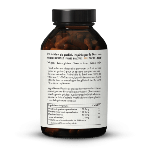 Cynorrhodon bio + vitamine C issue d'acrola bio