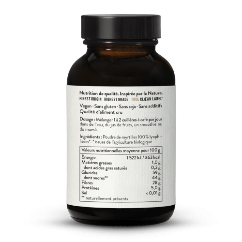 Poudre de myrtilles sauvages bio