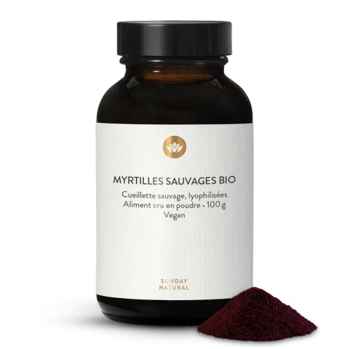 Poudre de myrtilles sauvages bio