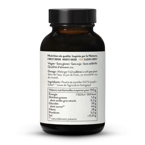 Poudre de myrtilles sauvages bio