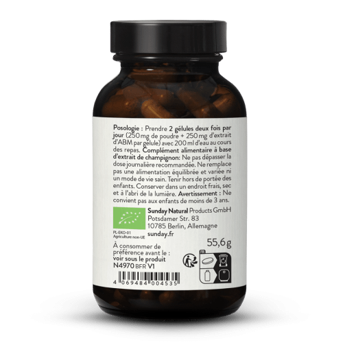Extrait + Poudre d'Agaricus Blazei Murill (ABM) Bio En Glules