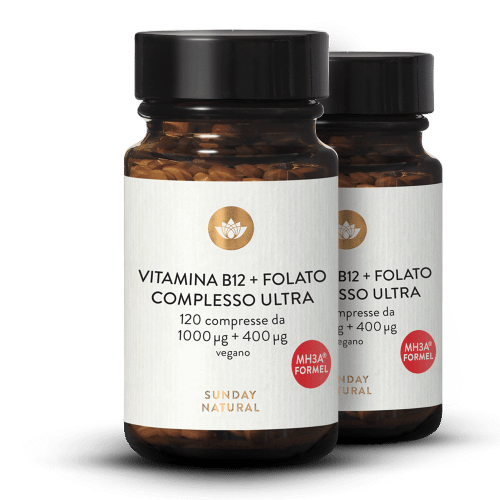 Vitamina B12 Mh3a® + acido folico (folato) 1000µg + 400µg