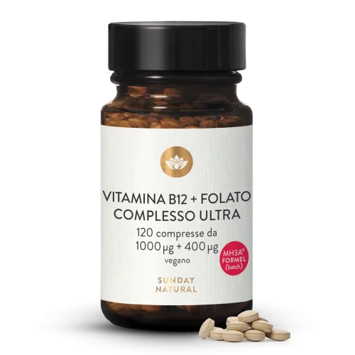 Vitamina B12 Mh3a + acido folico (folato) 1000g + 400g