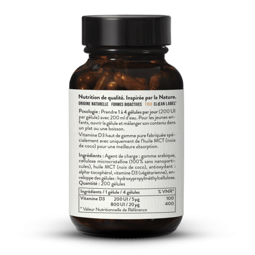Vitamine D3 200 UI - 200 Glules