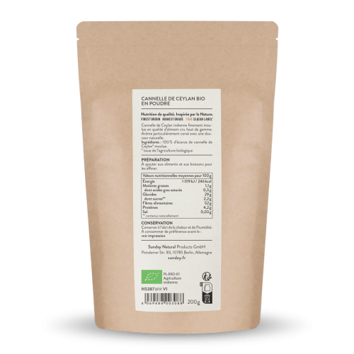 Cannelle de Ceylan bio en poudre